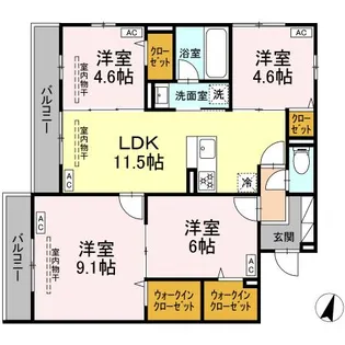 レジデンス湘南II【3階】の間取り