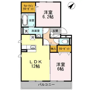 ヴァーシュ コケット【2階】の間取り