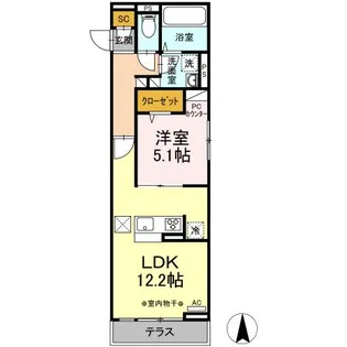 PARK VINA【1階】の間取り