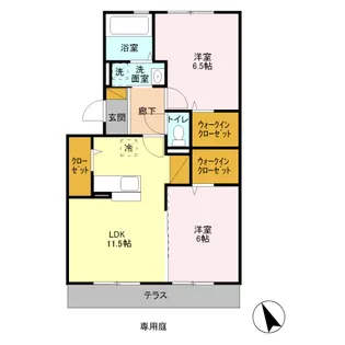 グランソーレⅠ【1階】の間取り