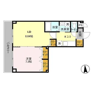 ベルレジデンス【207号室】の間取り