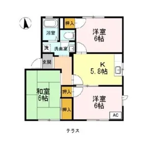 フレグランス・S B【2階】の間取り