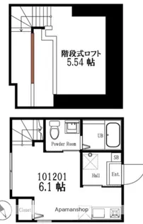 ハーミットクラブハウス石川町Ⅳ【1階】の間取り