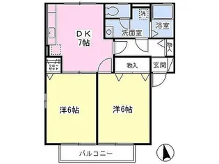 ルミエール【202号室号室】の間取り