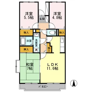 BELLEVUE参番館【2階】の間取り