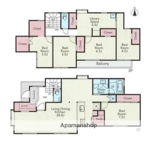 神奈川県茅ヶ崎市東海岸北3丁目【一戸建】の間取り