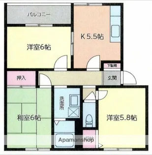 サザンヒルズ港南台 H棟【2階】の間取り