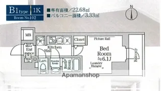 ルフレプレミアム横浜リーヴァ【1階】の間取り