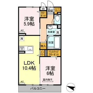 EAST GARDEN 綱島【3階】の間取り