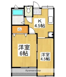 レジデンスパーシモン【2階】の間取り