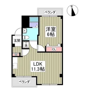 リバーサイドツルミ【3階】の間取り