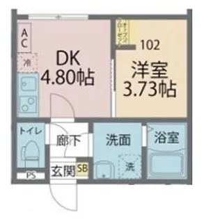 カインドネス南橋本【102号室号室】の間取り