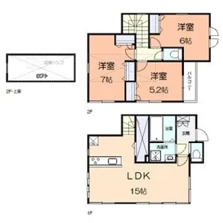 神奈川県川崎市多摩区登戸【一戸建】の間取り