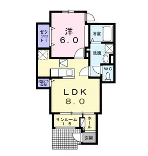 シャンブル湘南【101号室】の間取り