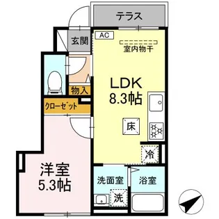 D’TRIBUTE西谷【1階】の間取り