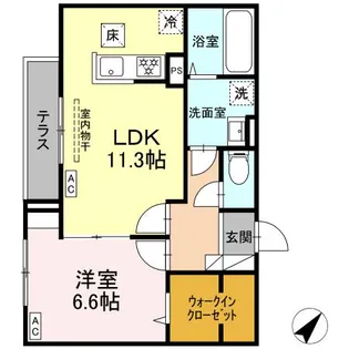 1LDKの間取り画像