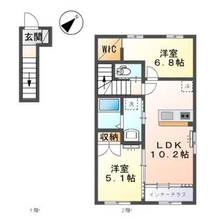 2LDKの間取り画像