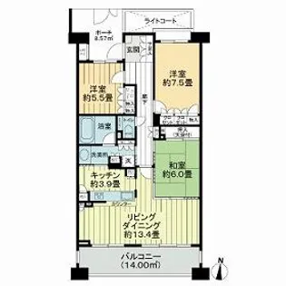 クリオ溝の口壱番館【6階】の間取り