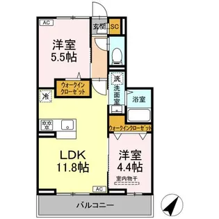 (仮称)DーPAINA 笹下【2階】の間取り