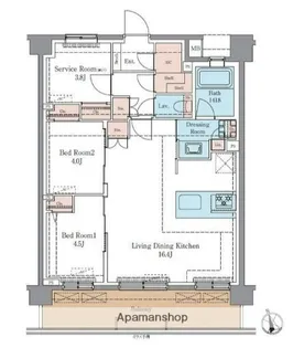 LUXENA PAWS藤沢【2階】の間取り