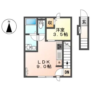 1LDKの間取り画像