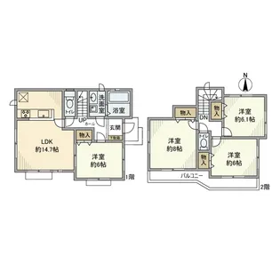 神奈川県相模原市南区磯部【一戸建】の間取り