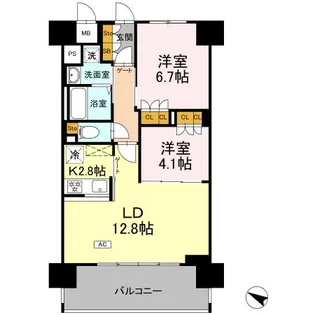 リーラ横浜川和町【0707号室】の間取り