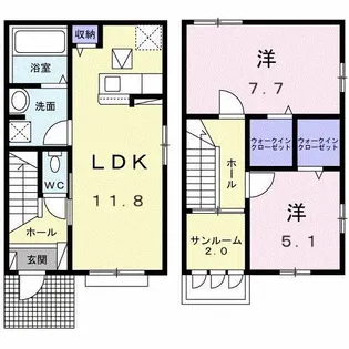 カーネ衣笠【1階】の間取り