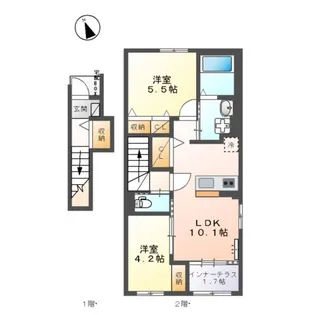 ボンヌール【2階】の間取り