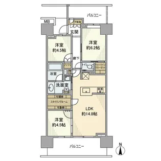 プラウド武蔵新城ステーションマークス【6階】の間取り