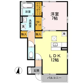 ソレアード・ミナミダ【1階】の間取り