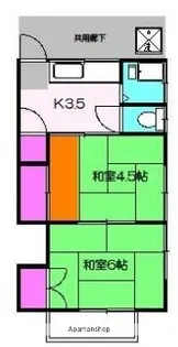 コーポ角田【2階】の間取り