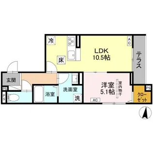 エリオント大和中央【1階】の間取り