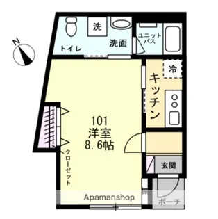 ベイルーム大船【1階】の間取り