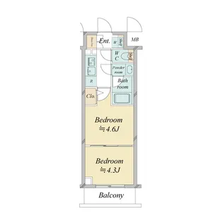 ドゥーエ新横浜【9階】の間取り