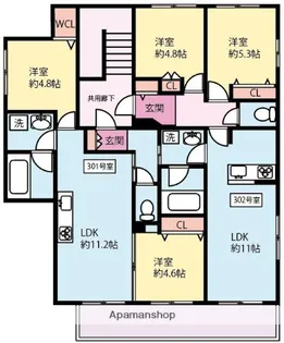 シャルマン矢向【3階】の間取り