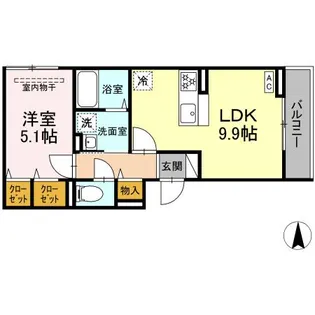 D PAINA 矢向【2階】の間取り