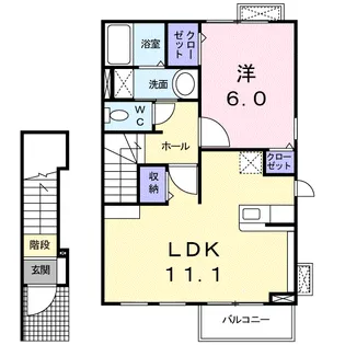 チェリー フィールド サウス【2階】の間取り