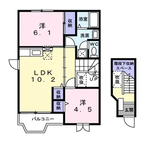 プレイン・ハウス【2階】の間取り