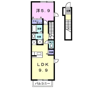1LDKの間取り画像