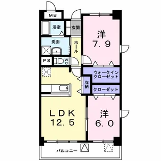 桜並木パークマンション【5階】の間取り