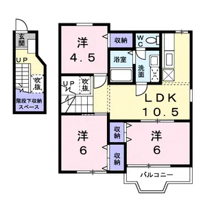 マロンスクウェアB【2階】の間取り