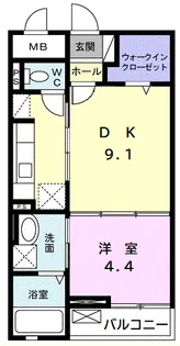 ユトリナ湘南 A【203号室】の間取り