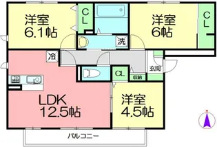 セレーソエステート【2階】の間取り