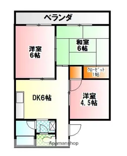 パレス東原【2階】の間取り