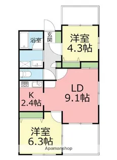 シャンテ伊勢原【3階】の間取り