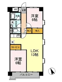 シティハイツオーキッド【6階】の間取り