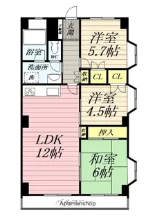 ペアシティー湘南【5階】の間取り