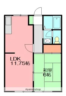 ビューハウスやわた【2階】の間取り