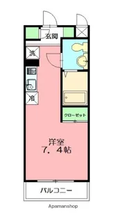カレッジテラス東海大学前B棟(食事付)【205号室】の間取り